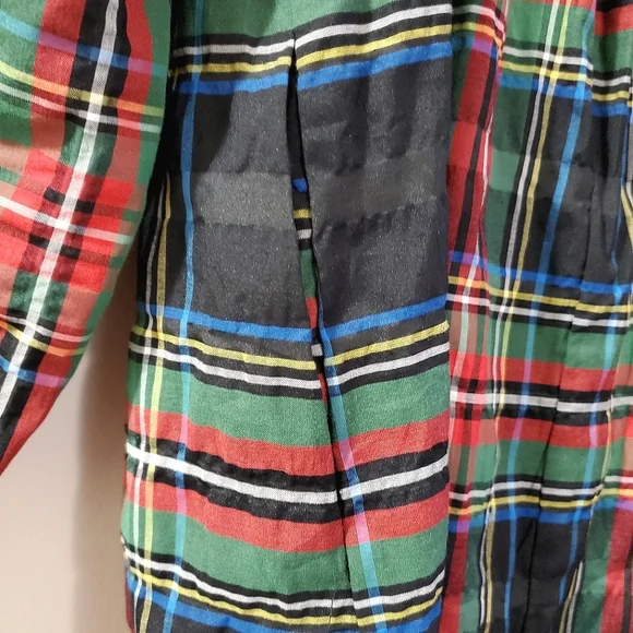 J Crew - Puff-sleeve mini dress in Stewart tartan - Size 4  (NWT) - Picture 9 of 12